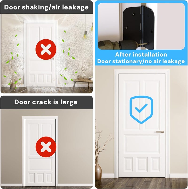 QUFA Door Hinge Shims, Filling Gaps in Interior Doors Adjusting The Spacing to Align Them, Used to Solve Problems Such As Door Air Leakage, Can Be Trimmed,3.5 Inch (10, 3.5 Inch Hinge Shims) - Image 2
